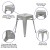 Flash Furniture ET-BT3503-18-SIL-GG 18" Stackable Backless Metal Indoor Table Height Stool, Silver - Set of 4 addl-4