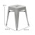 Flash Furniture ET-BT3503-18-SIL-GG 18" Stackable Backless Metal Indoor Table Height Stool, Silver - Set of 4 addl-5