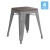Flash Furniture ET-BT3503-18-SIL-WD-GG 18" Stackable Backless Silver Metal Indoor Dining Stool with Wooden Seat- - Set of 4 addl-2