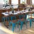 Flash Furniture ET-BT3503-18-TL-WD-GG 18" Stackable Backless Teal Metal Indoor Dining Stool with Wooden Seat - Set of 4 addl-1