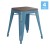Flash Furniture ET-BT3503-18-TL-WD-GG 18" Stackable Backless Teal Metal Indoor Dining Stool with Wooden Seat - Set of 4 addl-2