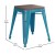 Flash Furniture ET-BT3503-18-TL-WD-GG 18" Stackable Backless Teal Metal Indoor Dining Stool with Wooden Seat - Set of 4 addl-5