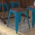 Flash Furniture ET-BT3503-18-TL-WD-GG 18" Stackable Backless Teal Metal Indoor Dining Stool with Wooden Seat - Set of 4 addl-6