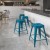 Flash Furniture ET-BT3503-24-AB-GG 24" Backless Distressed Antique Blue Metal Indoor/Outdoor Counter Height Stool addl-1