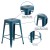 Flash Furniture ET-BT3503-24-AB-GG 24" Backless Distressed Antique Blue Metal Indoor/Outdoor Counter Height Stool addl-4