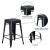 Flash Furniture ET-BT3503-24-BK-GG 24" Backless Distressed Black Metal Indoor/Outdoor Counter Height Stool addl-4