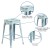 Flash Furniture ET-BT3503-24-DB-GG 24" Backless Distressed Green-Blue Metal Indoor/Outdoor Counter Height Stool addl-4