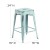 Flash Furniture ET-BT3503-24-DB-GG 24" Backless Distressed Green-Blue Metal Indoor/Outdoor Counter Height Stool addl-5