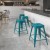 Flash Furniture ET-BT3503-24-KB-GG 24" Backless Distressed Kelly Blue-Teal Metal Indoor/Outdoor Counter Height Stool addl-1