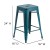 Flash Furniture ET-BT3503-24-KB-GG 24" Backless Distressed Kelly Blue-Teal Metal Indoor/Outdoor Counter Height Stool addl-5