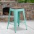 Flash Furniture ET-BT3503-24-MINT-WD-GG 24" Backless Mint Green Counter Height Stool with Square Wood Seat addl-1