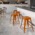 Flash Furniture ET-BT3503-24-OR-GG 24" Backless Distressed Orange Metal Indoor/Outdoor Counter Height Stool addl-1