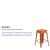 Flash Furniture ET-BT3503-24-OR-GG 24" Backless Distressed Orange Metal Indoor/Outdoor Counter Height Stool addl-3