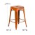 Flash Furniture ET-BT3503-24-OR-GG 24" Backless Distressed Orange Metal Indoor/Outdoor Counter Height Stool addl-5