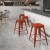 Flash Furniture ET-BT3503-24-RD-GG 24" Backless Distressed Kelly Red Metal Indoor/Outdoor Counter Height Stool addl-1