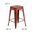 Flash Furniture ET-BT3503-24-RD-GG 24" Backless Distressed Kelly Red Metal Indoor/Outdoor Counter Height Stool addl-5