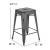 Flash Furniture ET-BT3503-24-SIL-GG 24" Backless Distressed Silver Gray Metal Indoor/Outdoor Counter Height Stool addl-10