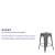 Flash Furniture ET-BT3503-24-SIL-GG 24" Backless Distressed Silver Gray Metal Indoor/Outdoor Counter Height Stool addl-3