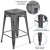 Flash Furniture ET-BT3503-24-SIL-GG 24" Backless Distressed Silver Gray Metal Indoor/Outdoor Counter Height Stool addl-4