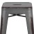 Flash Furniture ET-BT3503-24-SIL-GG 24" Backless Distressed Silver Gray Metal Indoor/Outdoor Counter Height Stool addl-6