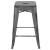 Flash Furniture ET-BT3503-24-SIL-GG 24" Backless Distressed Silver Gray Metal Indoor/Outdoor Counter Height Stool addl-7