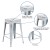 Flash Furniture ET-BT3503-24-WH-GG 24" Backless Distressed White Metal Indoor/Outdoor Counter Height Stool addl-4