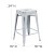 Flash Furniture ET-BT3503-24-WH-GG 24" Backless Distressed White Metal Indoor/Outdoor Counter Height Stool addl-5