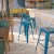 Flash Furniture ET-BT3503-30-AB-GG 30" Backless Distressed Antique Blue Metal Indoor/Outdoor Barstool addl-1