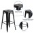 Flash Furniture ET-BT3503-30-BK-GG 30" Backless Distressed Black Metal Indoor/Outdoor Barstool addl-4