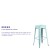 Flash Furniture ET-BT3503-30-DB-GG 30" Backless Distressed Green-Blue Metal Indoor/Outdoor Barstool addl-3