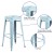 Flash Furniture ET-BT3503-30-DB-GG 30" Backless Distressed Green-Blue Metal Indoor/Outdoor Barstool addl-4