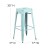 Flash Furniture ET-BT3503-30-DB-GG 30" Backless Distressed Green-Blue Metal Indoor/Outdoor Barstool addl-5