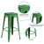 Flash Furniture ET-BT3503-30-GN-GG 30" Backless Distressed Green Metal Indoor/Outdoor Barstool addl-4