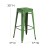 Flash Furniture ET-BT3503-30-GN-GG 30" Backless Distressed Green Metal Indoor/Outdoor Barstool addl-5