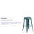 Flash Furniture ET-BT3503-30-KB-GG 30" Backless Distressed Kelly Blue-Teal Metal Indoor/Outdoor Barstool addl-3