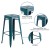 Flash Furniture ET-BT3503-30-KB-GG 30" Backless Distressed Kelly Blue-Teal Metal Indoor/Outdoor Barstool addl-4