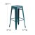 Flash Furniture ET-BT3503-30-KB-GG 30" Backless Distressed Kelly Blue-Teal Metal Indoor/Outdoor Barstool addl-5