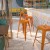 Flash Furniture ET-BT3503-30-OR-GG 30" Backless Distressed Orange Metal Indoor/Outdoor Barstool addl-1