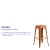 Flash Furniture ET-BT3503-30-OR-GG 30" Backless Distressed Orange Metal Indoor/Outdoor Barstool addl-3