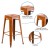 Flash Furniture ET-BT3503-30-OR-GG 30" Backless Distressed Orange Metal Indoor/Outdoor Barstool addl-4