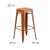 Flash Furniture ET-BT3503-30-OR-GG 30" Backless Distressed Orange Metal Indoor/Outdoor Barstool addl-5