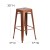 Flash Furniture ET-BT3503-30-POC-GG 30" Backless Copper Indoor/Outdoor Barstool addl-5