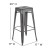 Flash Furniture ET-BT3503-30-SIL-GG 30" Backless Distressed Silver Gray Metal Indoor/Outdoor Barstool addl-10