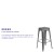Flash Furniture ET-BT3503-30-SIL-GG 30" Backless Distressed Silver Gray Metal Indoor/Outdoor Barstool addl-3