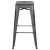 Flash Furniture ET-BT3503-30-SIL-GG 30" Backless Distressed Silver Gray Metal Indoor/Outdoor Barstool addl-7