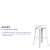 Flash Furniture ET-BT3503-30-WH-GG 30" Backless Distressed White Metal Indoor/Outdoor Barstool addl-3