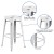 Flash Furniture ET-BT3503-30-WH-GG 30" Backless Distressed White Metal Indoor/Outdoor Barstool addl-4