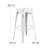 Flash Furniture ET-BT3503-30-WH-GG 30" Backless Distressed White Metal Indoor/Outdoor Barstool addl-5