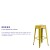 Flash Furniture ET-BT3503-30-YL-GG 30" Backless Distressed Yellow Metal Indoor/Outdoor Barstool addl-3
