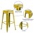 Flash Furniture ET-BT3503-30-YL-GG 30" Backless Distressed Yellow Metal Indoor/Outdoor Barstool addl-4